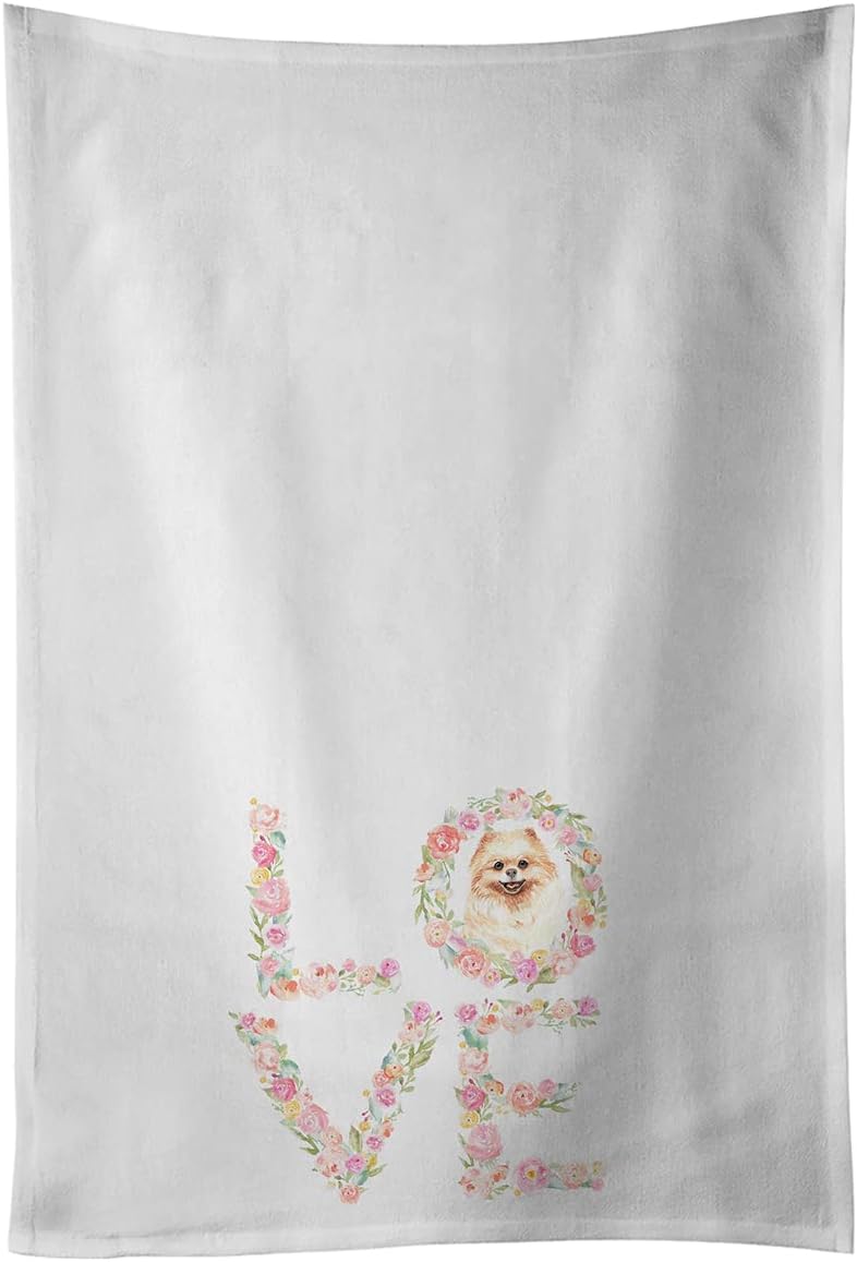 Caroline's Treasures WDK4595WTKT Alaskan Malamute Love White Kitchen Towel Set of 2 Dish Towels Decorative Bathroom Hand Towel for Hand, Face, Hair, Yoga, Tea, Dishcloth, 19 X 25, White