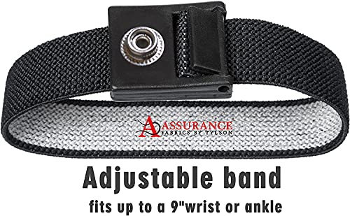 Assurance Designed Black Grounding Wrist Strap 2 Pack. Use For Earth Connection & Emf Radiation Protection - Use For Desk, Floor, Bed, Pillow Or Yoga #TOP2