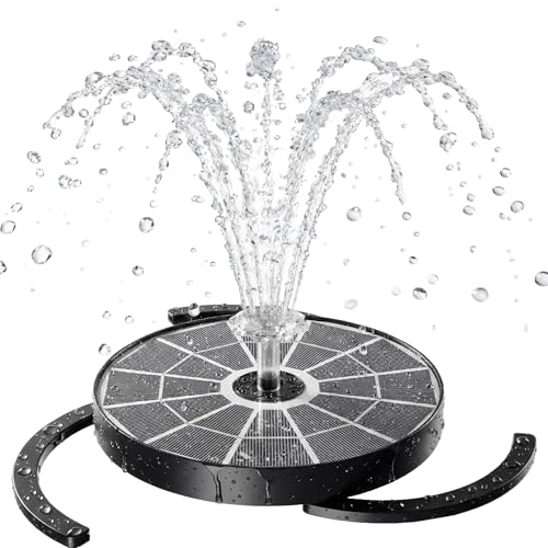 #VerdientProvisionen<br>Solar Springbrunnen für Außen Upgraded 3 7W Solarbrunnen für Draussen mit 4 Sprüh Effekten Solar Teichpumpe Solar Schwimmender Fontäne Pumpe für Garten Vogel Bad Teich Wasserspiel