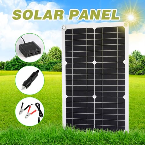 Placa solar flexible 20w kit portátil con salida USB 5v y DC 5