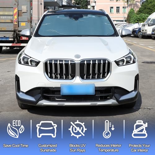 Windshield Sunshade for BMW X1 X2 U11 U10 2023-2025 Front Window Sun Shade Foldable Reflective Sun Visor Custom Sunscreen UV Blocker Privacy Protector HeatShield Keep Your Car Cooler by Qiosreui - Image 3