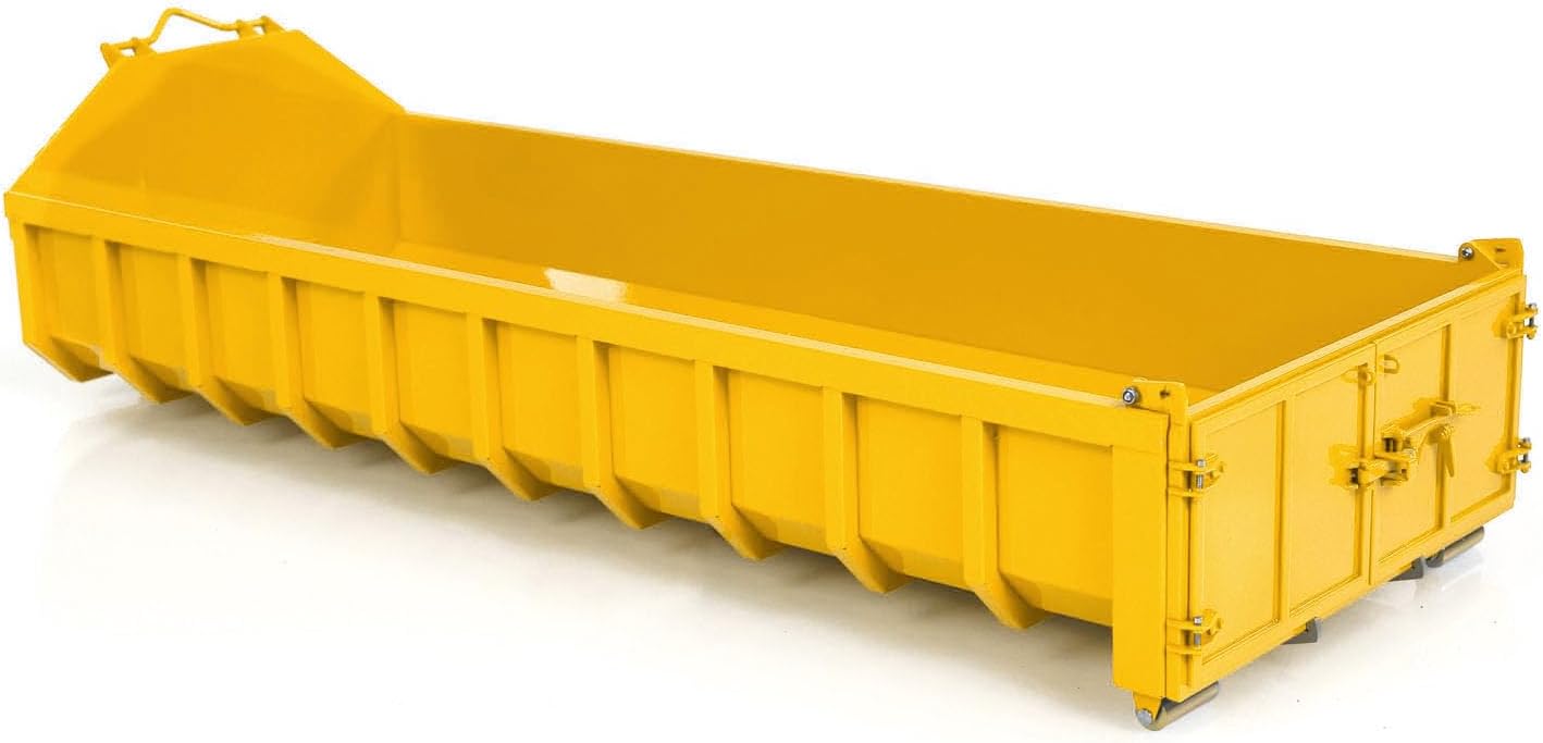 1/14 10x10 Metal Bucket for Hydraulic Remote Control Dumper Car 8x8 Tipper Truck for Adult Hobby(Yellow)