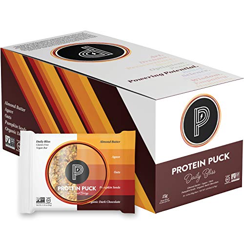 Protein Puck Plant Based Bars | Snacks With 15 Grams Of Vegan Protein | Gluten Free, Non Dairy, Kosher Certified Non Gmo Premium Healthy Bars | Daily Bliss, Case Of 16 #TOP6
