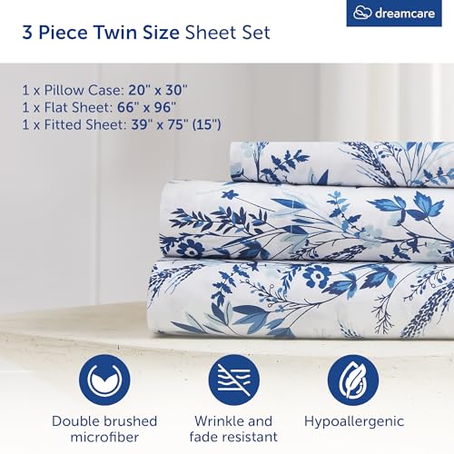Image of DREAMCARE Twin Sheets - 3 pcs Breathable Cooling Twin Bed Sheets