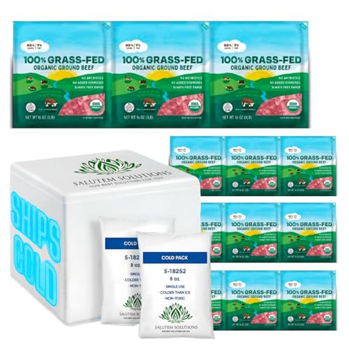 Salutem Vita Organic Ground Beef 93% Pack of 12