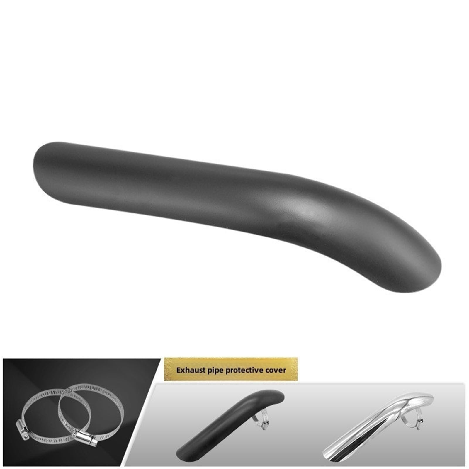 Protezione Tubo Scarico Moto Scudo Termico per Tubo di Scarico retrò modificato per Moto, Adatto per Harley Cruiser Parti Scarico Moto(Black)