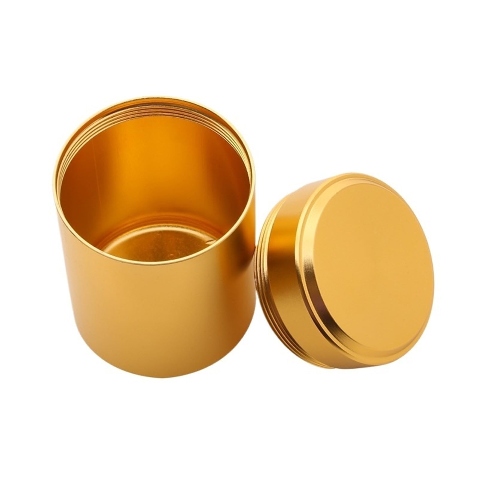 FDBTYJN Tea Caddy Mini Metal Can Stainless Steel Tea Small Travel Portable Container Jar Sugar Coffee Candy Storage(Gold)