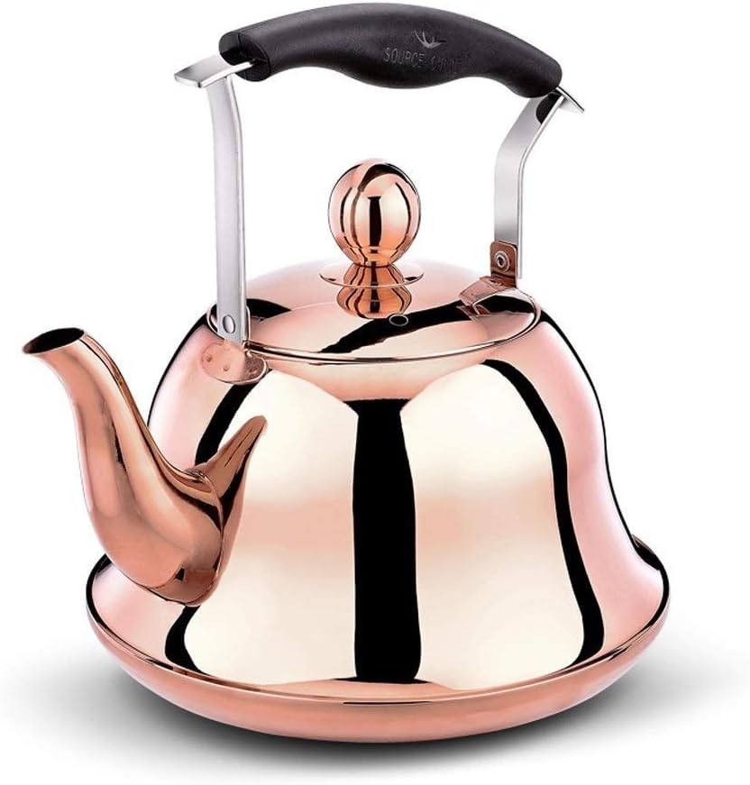 Tea Kettle Stovetop Teapot Steel Hot Water Kettle Whistling -Mirror Finsh,Fast to Boil, Whistling Teakettles Color : Silver, Size : 3L Silver 3L Gold 3L,Gold-4L