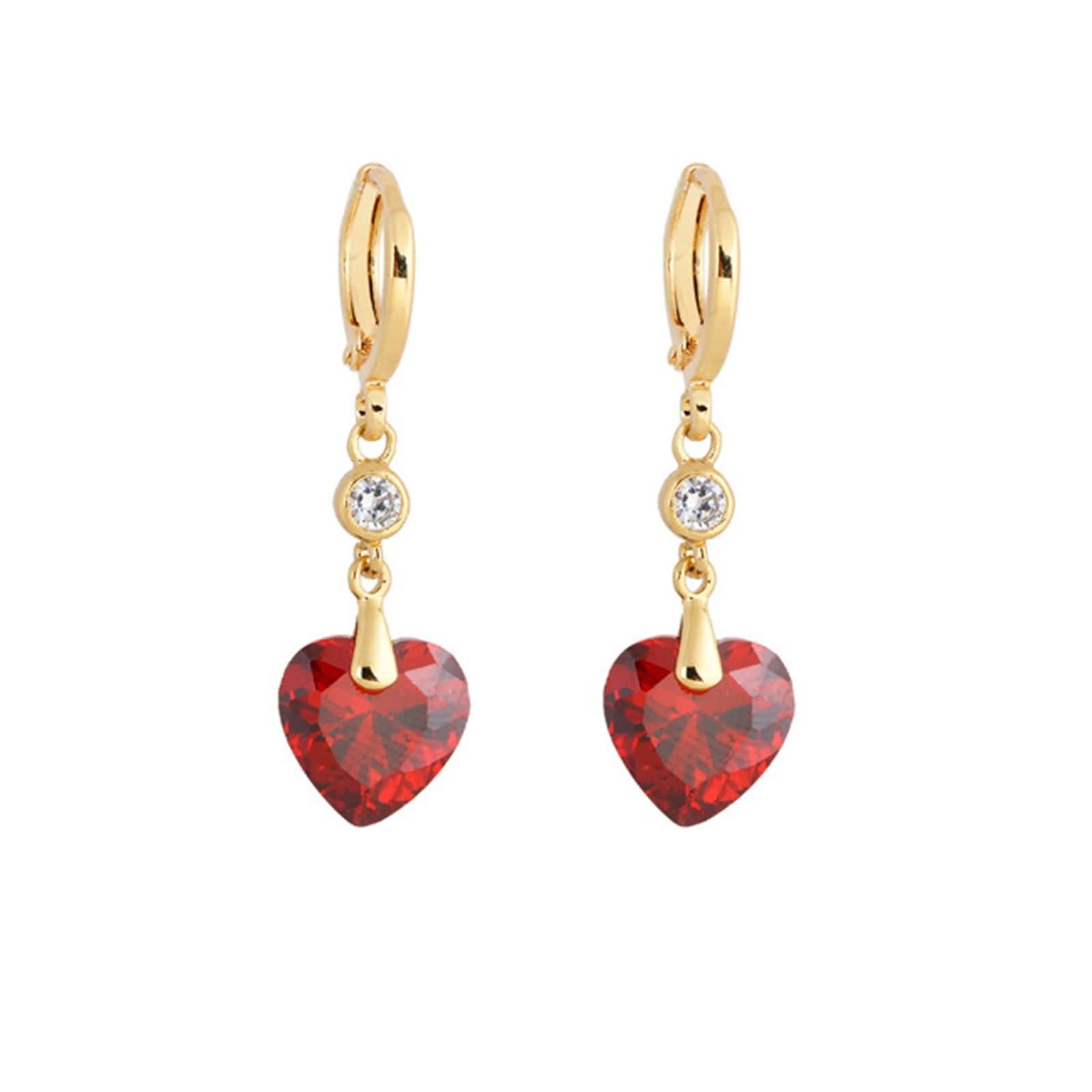 Aros de oro 18k con corazón de amatista para conectar con tu esencia y brillar 4