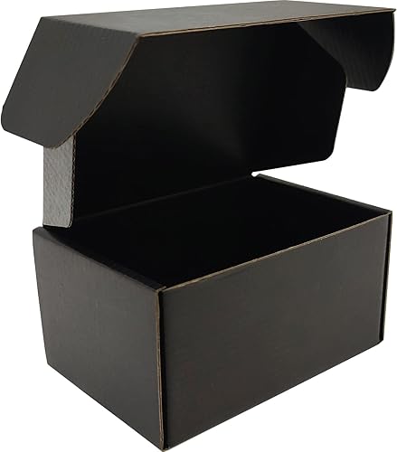 Miniatura 3 de Cajas de envío pequeñas negras para pequeñas empresas, paquete de cajas de cartón corrugado de 25 a 6 x 4 x 3 pulgadas para envío, embalaje, regalos
