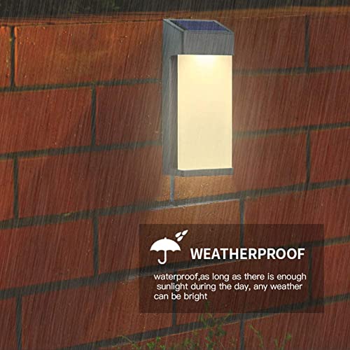 Lampe solaire extérieur rectangulaire luminaire mural LED jardin noir - 3
