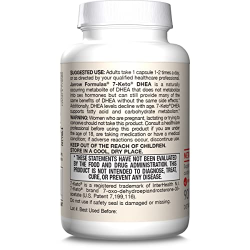 Jarrow Formulas KETO90 7-Keto Dhea 100 Mg - Up To 90 Servings (Veggie Caps) Dietary Supplement thumb #8