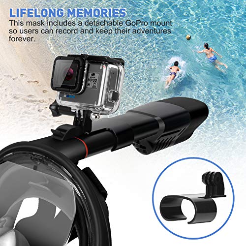 image for Gpeng Full Face Snorkel Mask, Foldable Snorkeling Mask with Detachable