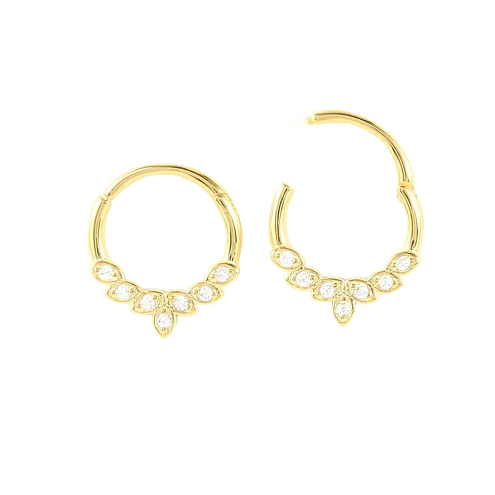 2 Stück Nase Ringe, Nostril Piercing Stecker Kreis mit Zirkonia Nasenpiercing Silber 925 Ring Nasenstecker Herren