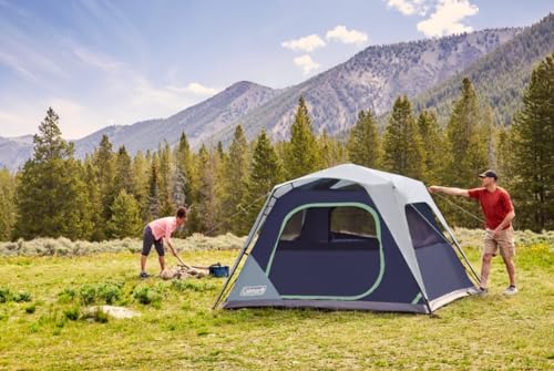 Image of Coleman 4 /6 /8 /10 Person Instant Camping Tent with 1-Minute Setup, Large Family Tent with Pre-Attached Poles, Air Vent, & Carry Bag, Sets Up in About 60 Seconds