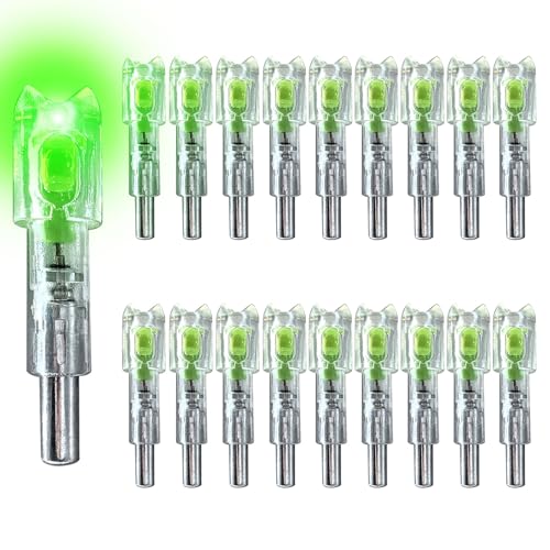 xxiaojun 18PCS Lighted Nocks for Crossbow Arrows with .252 .285 .297 .300 .305 Inside Diameter High Visibility Led Arrow Nocks Half-Moon Light up Knocks for Archery Hunting.