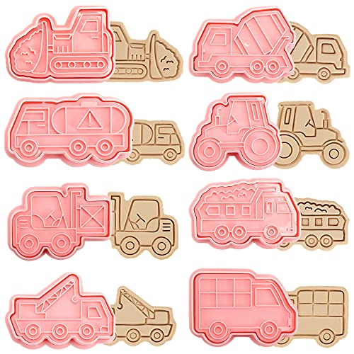 Ausstechformen Konstruktion, Konstruktion Ausstecher, Keksausstecher Bulldozer Gabelstapler Trucks, 8 Stück Ausstechform Kunststoff Konstruktion, Transportwerkzeuge Ausstechformen Junge Kinder