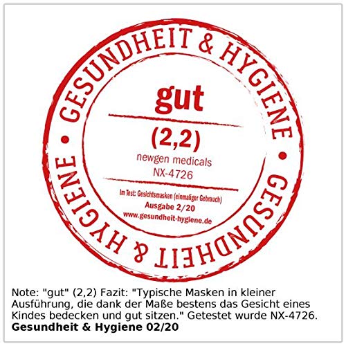 newgen medicals Einwegmasken Kinder: 20er-Set Kinder-Alltags-Masken mit Ohrschlaufen, gemustert (Einwegmasken für Kleine Gesichter, Kindermasken, angenehme) – Bild 7