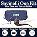 Savinelli One Kit - Handmade Italian Briar Wood Pipe, Blue Zipper Pouch, Cleaners, Czech Pipe Tool, 6mm (Brown Rustic 601)