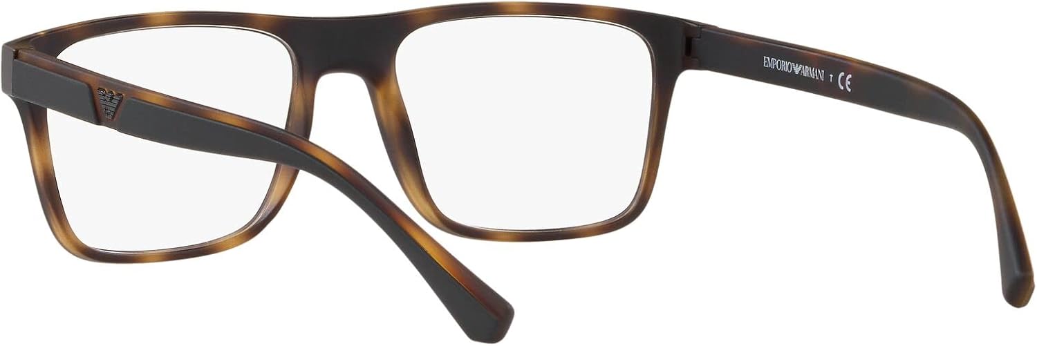 Emporio Armani Mens EA4115 Rectangular Eyewear Frames With Two Interchangeable Sun Clip-ons