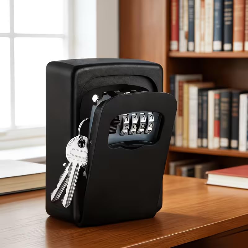 zorzel key lock box, wall mounted combination lock box, waterproof key storage lock box with mounting kit & dust-proof, key hider for outdoor & indoor