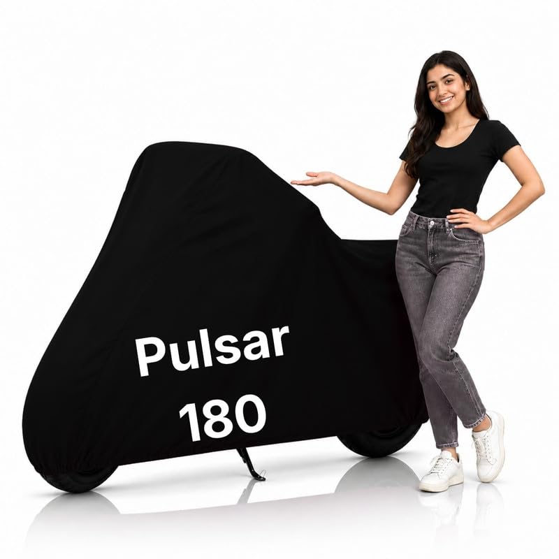 Image of Ultra-Protect Bike Body Cover for Pulsar 180 Cover| 100% Waterproof, Dustproof & Scratch Resistant | Heavy Duty Two Wheeler Covers with UV Protection, Heat Resistant | All Weather (Black)
