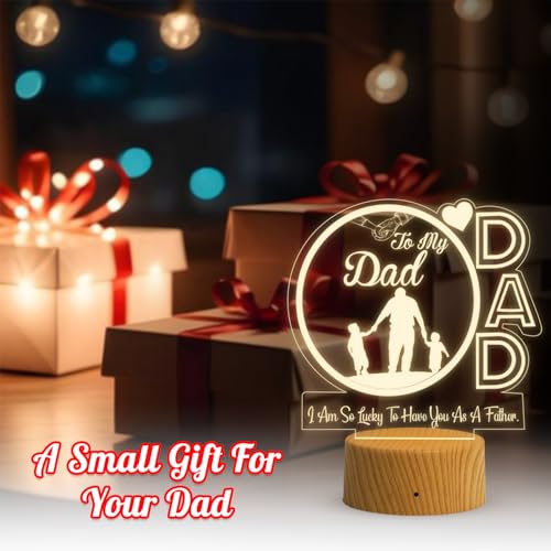 Image of Gift Me Bazar to My Dad Acrylic Led Night Lamp with Warm White Light & On /Off Touch Button | USB Powered | Birthday Gift for Dad | Fathers Day Gift | Express Your Love for Dad