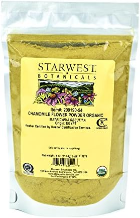 Starwest Botanicals Organic Chamomile Flower Powder, 4 Ounces