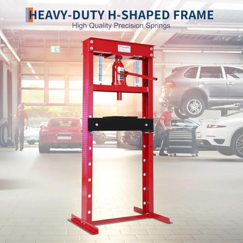 20 T Hydraulic Shop Press, Hydraulic Press H-Frame Garage with Movable Plates, Shop Press Adjustable Working Table Height, for Car Repair and Garage, Blue - 3