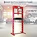 20 Ton Hydraulic Shop Press, H-Frame, 4-Hold Adjustable Height, with Movable Plates and Dust Cover, for Garage or Professional Users, Red