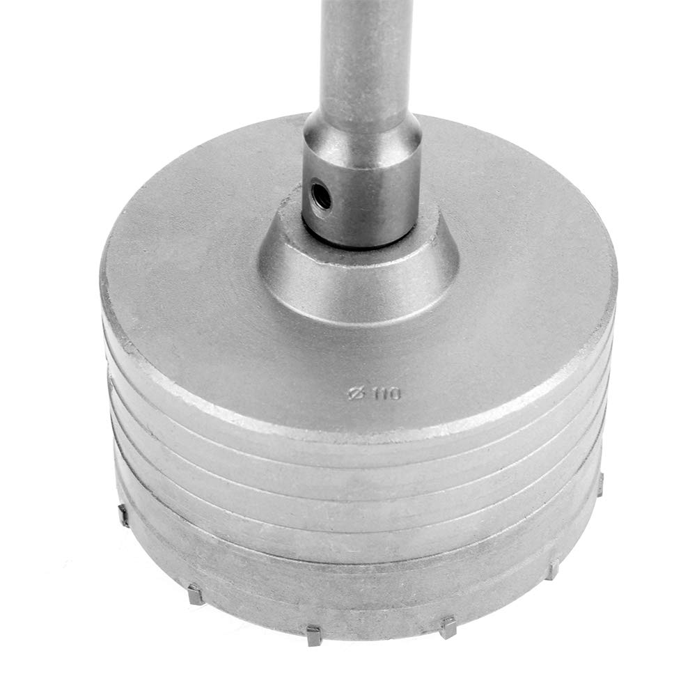 Juego de 10 Brocas de Núcleo TCT SDS Plus con Vástago de Extensión de Tungsteno para Mampostería, con 2 Tornillos de Bloqueo y Taladros Guía para Hormigón, Piedra, Granito,