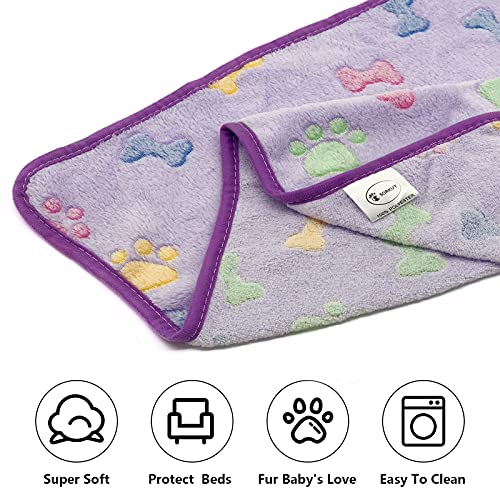 Image of 1 Pack 3 Puppy Blankets Super Soft Warm Sleep Mat Bone Print Cute Blanket Fluffy Premium Fleece Pet Blanket Flannel Throw Dog Blankets for Small Dogs Puppy Cat,Large(40 inchx30 inch)