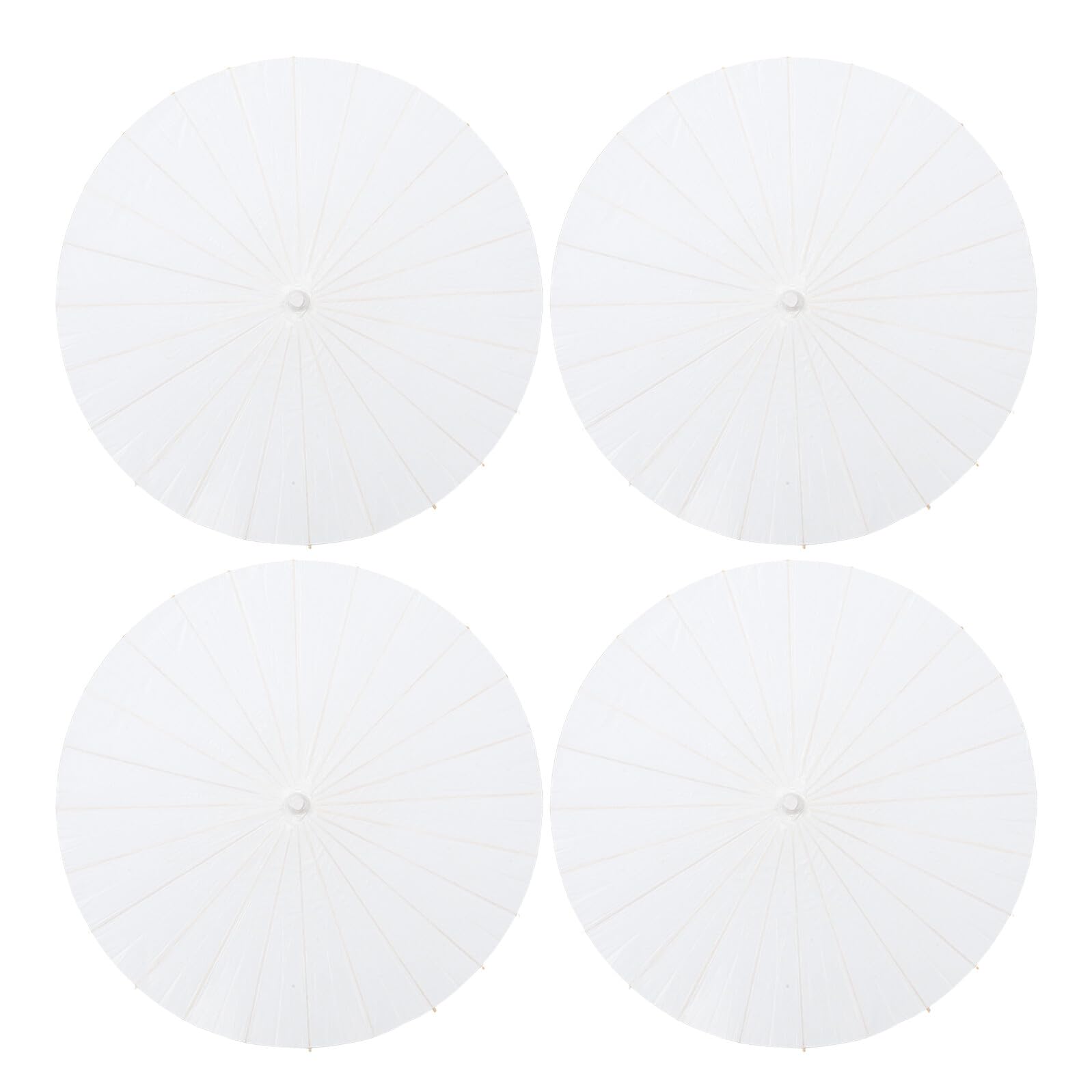 4 Stück Weißer Japanischer Ölpapier Regenschirm und Papier Eleganter Sonnenschirm für Hochzeiten und Teepartys Selbstgemacht Bastelset für Dekorative Fotorequisiten