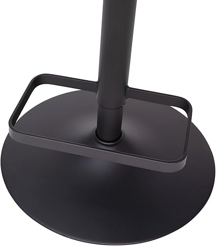 Miniatura 77 de Flash Furniture Erik Taburete de bar contemporáneo de altura ajustable con reposapiés y respaldo medio redondeado, taburete tapizado de altura de