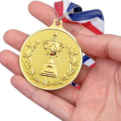 Santme 12 Stück Metall Medaillen, Gold Silber Bronze Medaillen Auszeichnung Gewinner Medaillen für Kinder Sieger Wettbewerbe Party Dekorationen Olympischer Stil mit Halsbändern