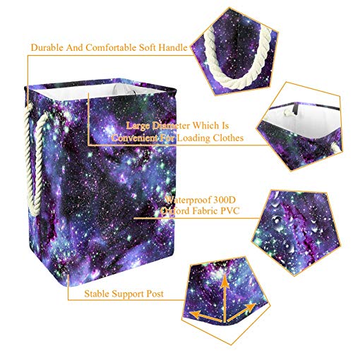 Panier à linge pliable grand format boîte stockage galaxie violet - 5