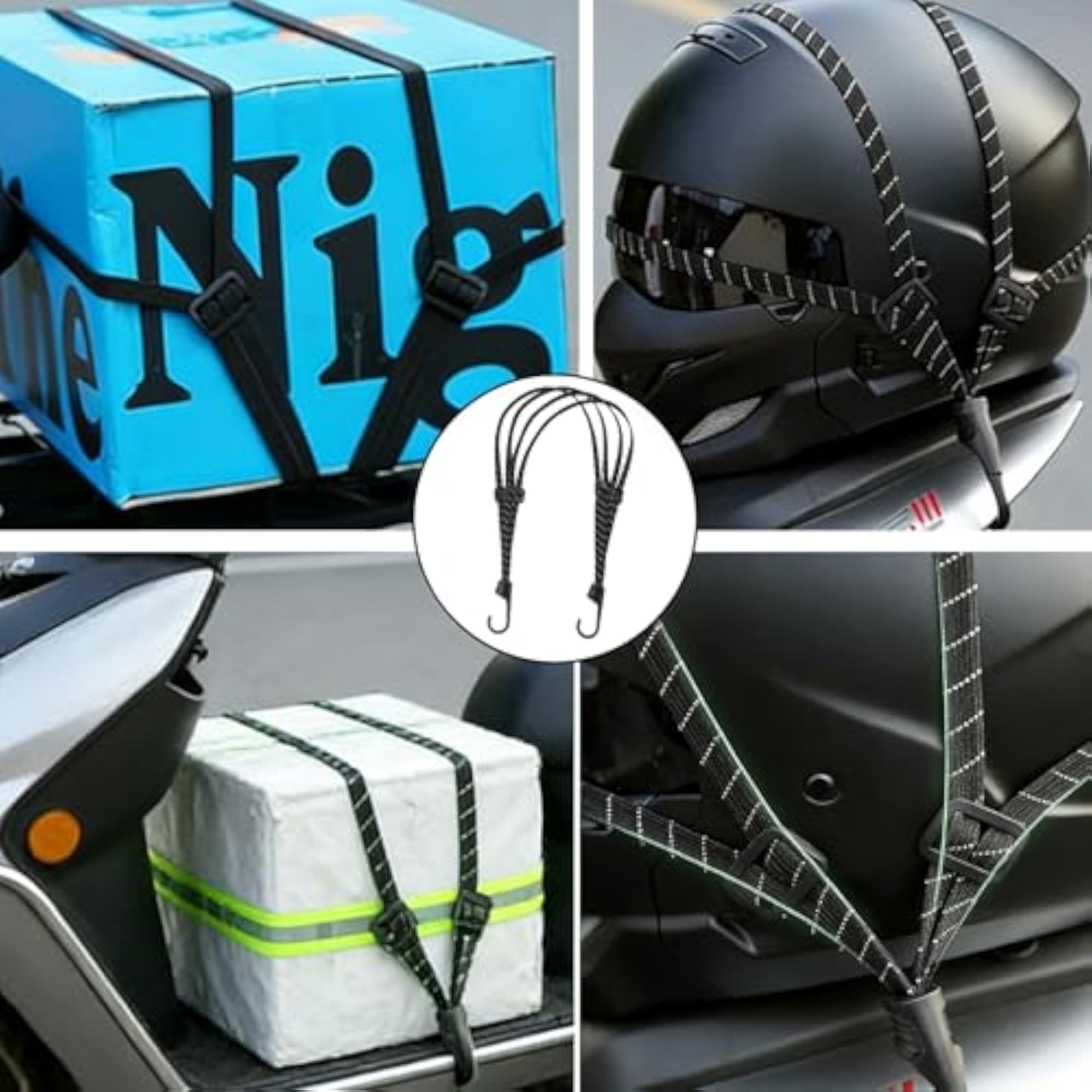 3Pcs Heavy Duty Helmet Luggage Straps with Hooks