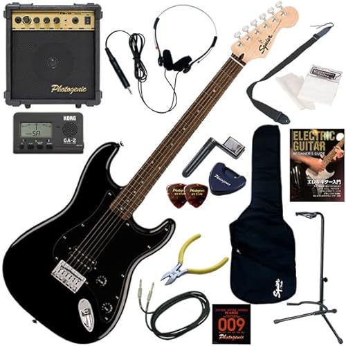 �y�Z�b�g�i�zSquier �G���L�M�^�[���S�ғ��� �m���g���������f�� 10w�A���v���������X�^���_�[�h15�_�Z�b�g Sonic Stratocaster HT H/BLK�i�u���b�N�j