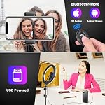 10.3" RGB Ring Light with Tripod and Phone Holder, LED Selfie Ring Light with Tablet Holder, Circle Lights with Stand, 12 Dimming Levels, 32 Color Modes Ringlight for TikTok/Live Stream/Makeup/YouTube