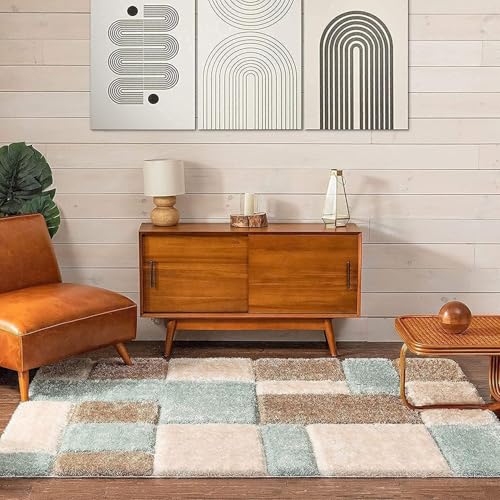 Image of Shaggy Carpet for Home 9X12 FEET Ultra-Soft, Thick, and Stylish Shag Texture Ideal for Living Room, Bedroom, or Office - Easy to Clean and Perfect - Gray Ivory,
