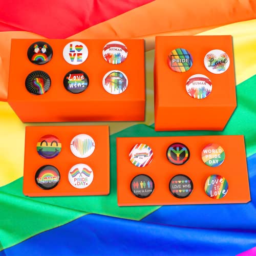 SEPGLITTER Pride Rainbow LGBTQ Buttons - 54pcs Bulk Badges for Parades, Month Celebrations, Gay LGBT Party Favors, Supplies, Decorations, and Accessories4