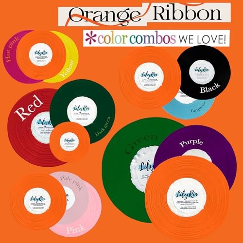 Image of Orange Ribbon 1 /4 Inches 36 Yards Halloween Satin Roll Perfect for Scrapbooking Art Wedding Wreath Baby Shower Packing Birthday Wrapping Christmas Tangerine
