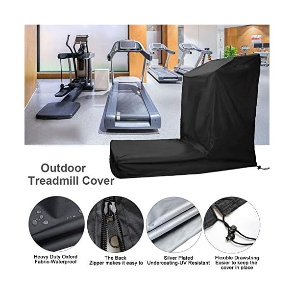 Treadmill Cover, Folding Treadmill Cover with Zipper, Dustproof and Waterproof Cover Fit for Exercise Sports Running Machine Equipment, Perfect for Indoor or Outdoor Use, Black… - Image 3