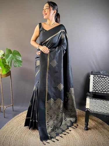 Image of SGF11 Women's Kanjivaram Pure Soft Silk Saree With Unstiched Blouse Piece