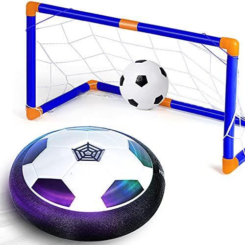 Copop Hover Soccer Ball, Hover Soccer Ball Set with 2 Goals, 1 LED Hover Soccer, 2 Goals with Net, 1 Inflatable Soccer Ball, 1 Pump, Birthday Gift Toys for 3-13