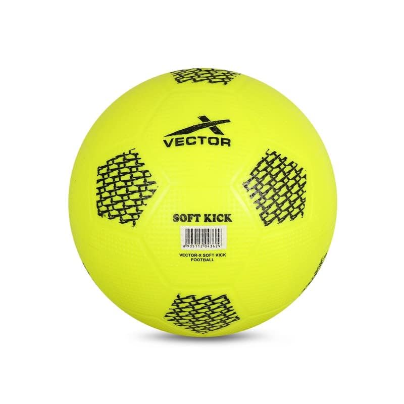 Image of Vector X Soft Kick PVC Rubber Moulded Indoor /Outdoor Water-Resistant & Durable Home Play Playing Sports Soccer Football for Kids, Youth, Boys, Men Unisex