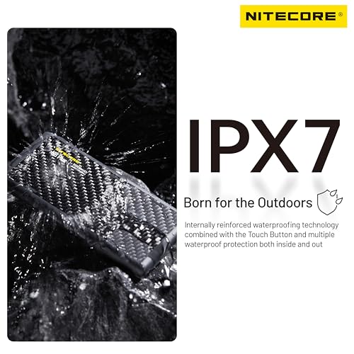 Image of Nitecore NB Plus 10000mAh Power Bank IPX7 Waterproof Lightweight Competition-Grade Energy Bar Carbon Fiber Tag