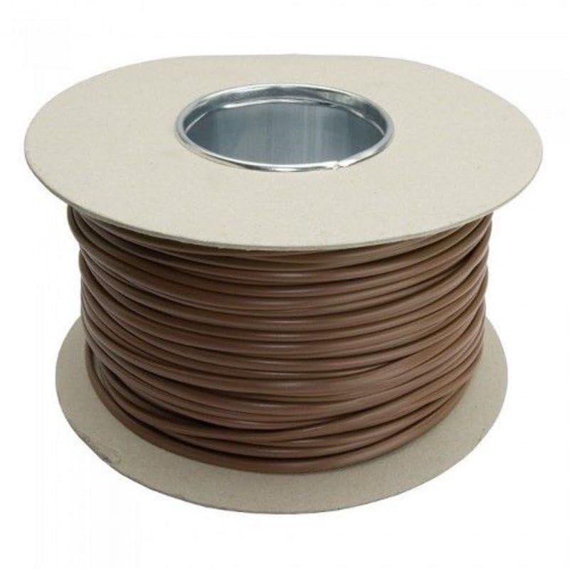 UKCABLE-TIES Electrical PVC Yellow/Green Earth Sleeving Cable Protection Flexible Tubing (Brown, 4mm - 100M Roll)