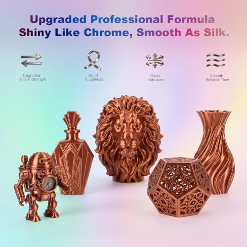 Image of Silk PLA Filament 1.75mm Copper 1KG | Dimensional Accuracy + /- 0.02mm, 1kg Spool(2.2lbs) Fits for Most FDM 3D Printers