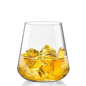 Bormioli rocco inalto uno stemless glass set of 6 1525 oz clear  urban country home decor